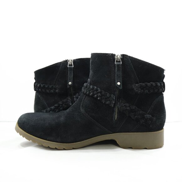 TEVA Delavina Black Suede Leather Braid Buckle Ankle Boots - 10 - Picture 5 of 7